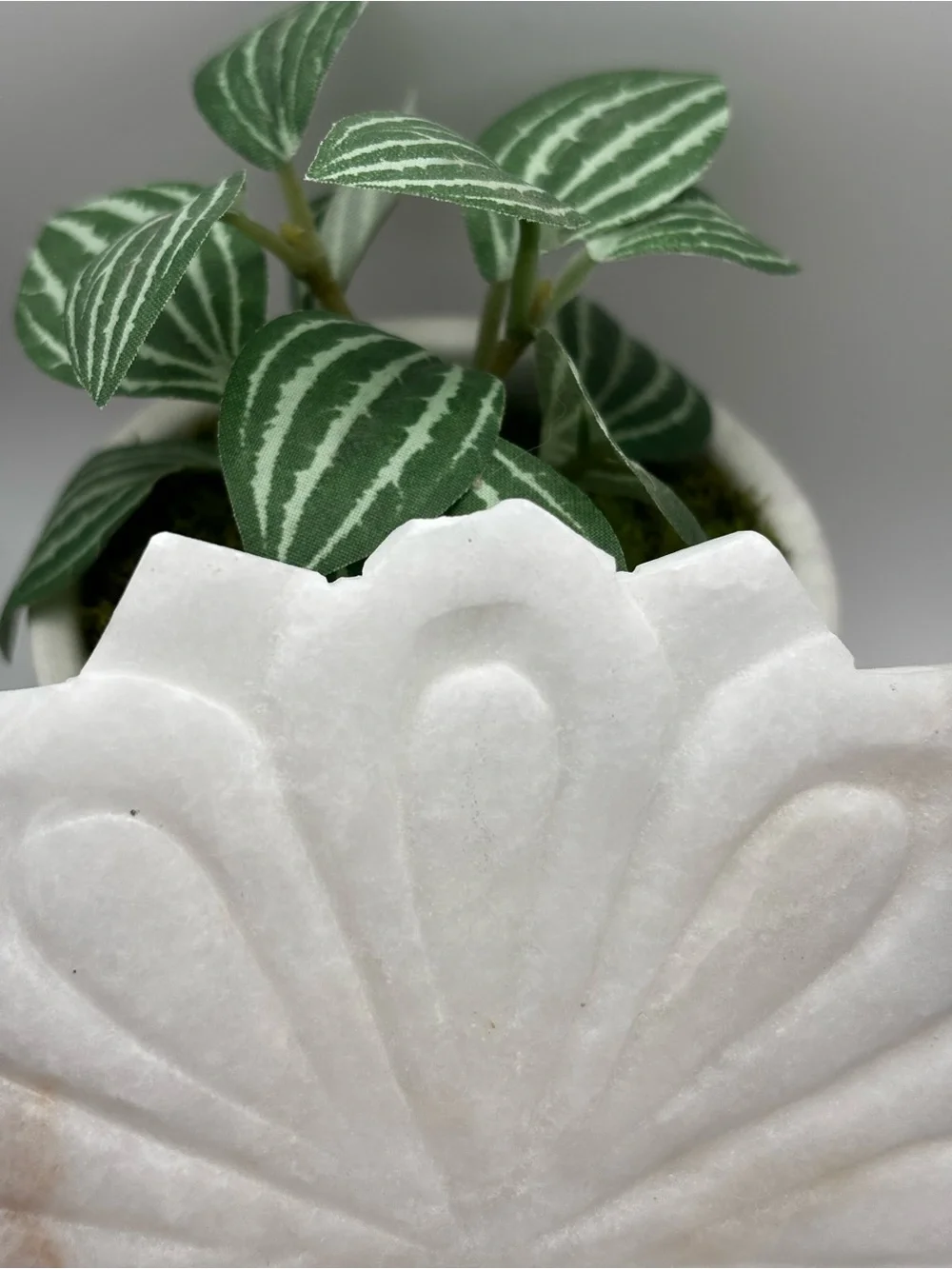 Lotus Flower White Carved Marble Soap Dish Unbranded